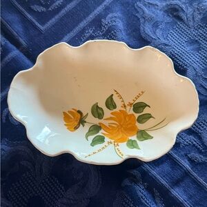 Floral Scalloped Edge Decorative Bowl